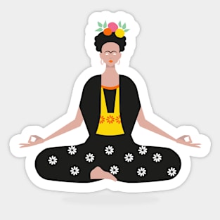 Frida Yoga turquoise Sticker